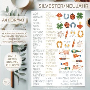Waterslide film | Candle tattoos | New Year's Eve/New Year | DIN A4 |
