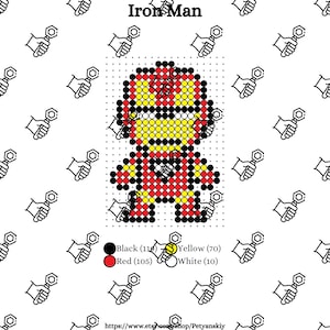 Ironman Perler Bead Pattern, Bead Sprites
