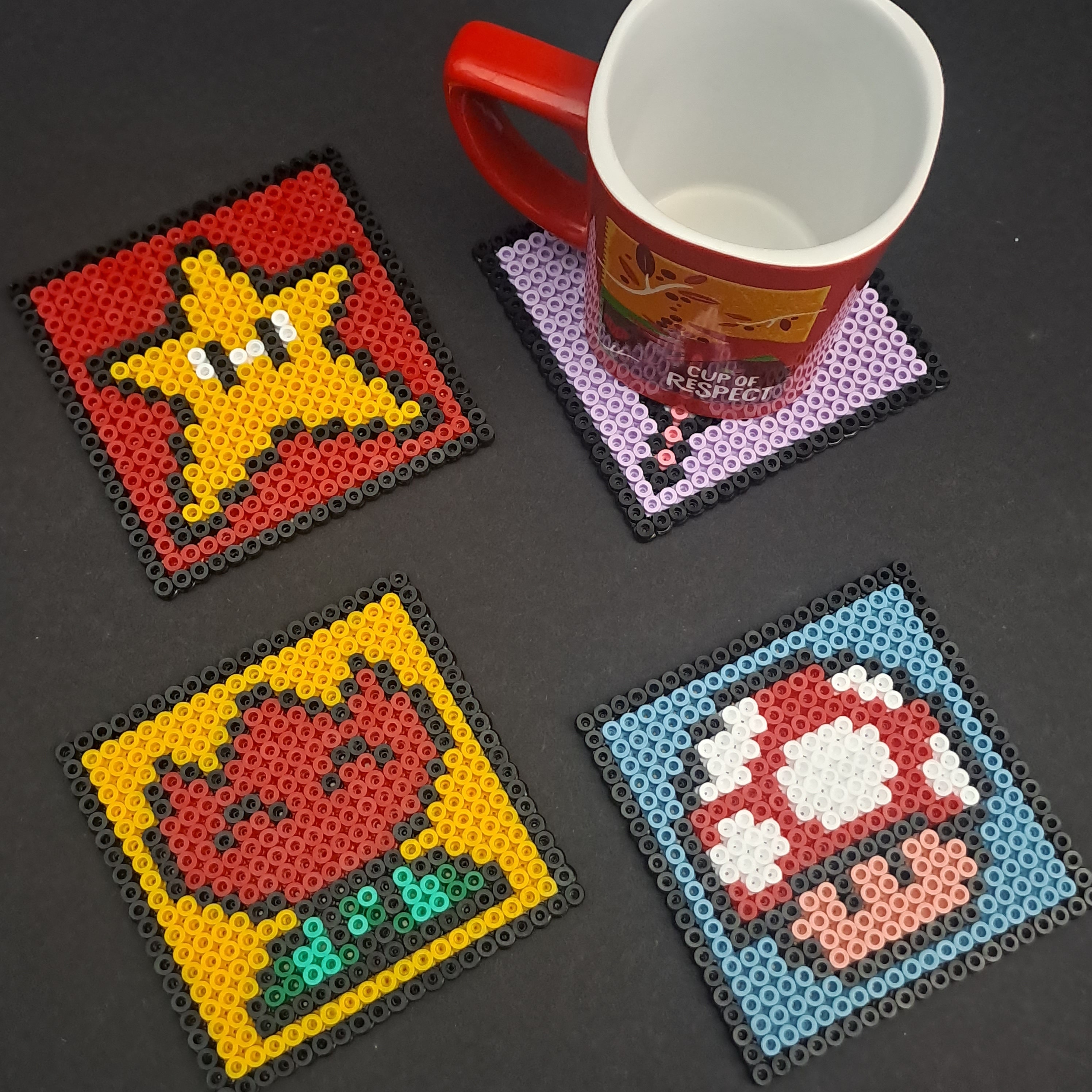 Perler Beads Coasters. Mario Bros. Set of 4 Coasters. Pixel Art - Etsy
