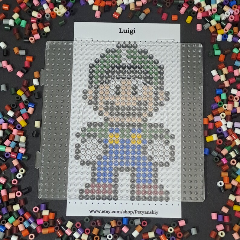 Luigi Marios Brother Perler Beads Kit DIY Pixel Art Hama Beads Fuse