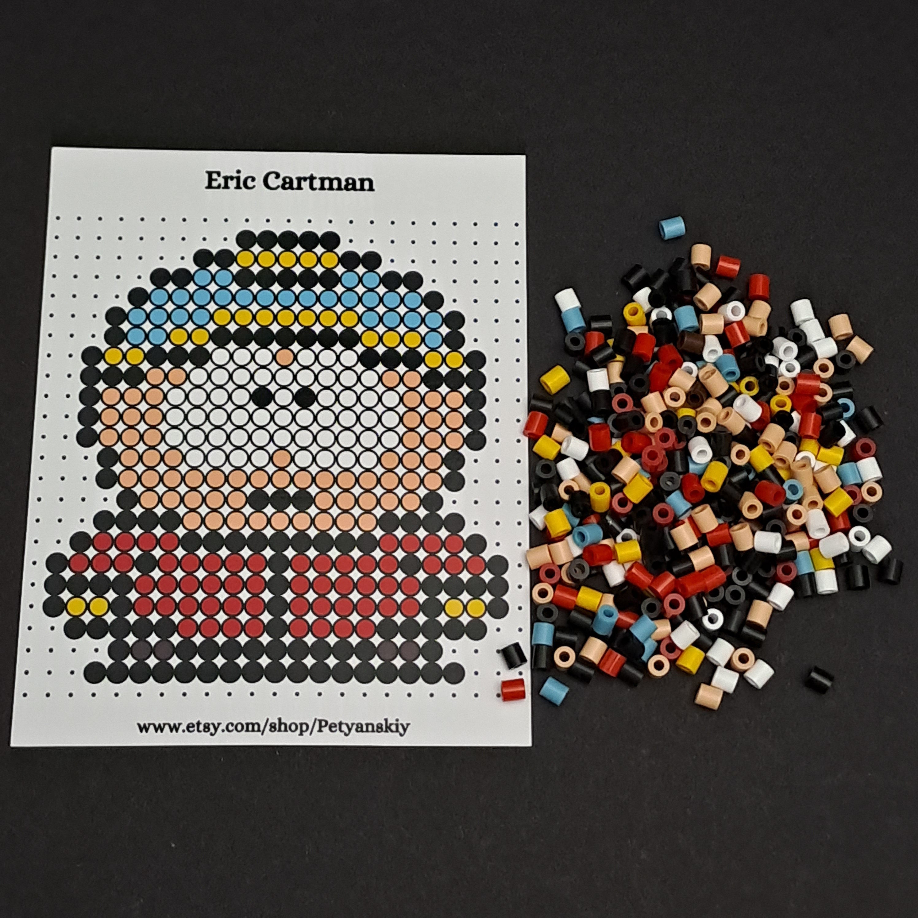 South Park Perler Beads Kit DIY. Eric Cartman. Pixel Art Hama Beads