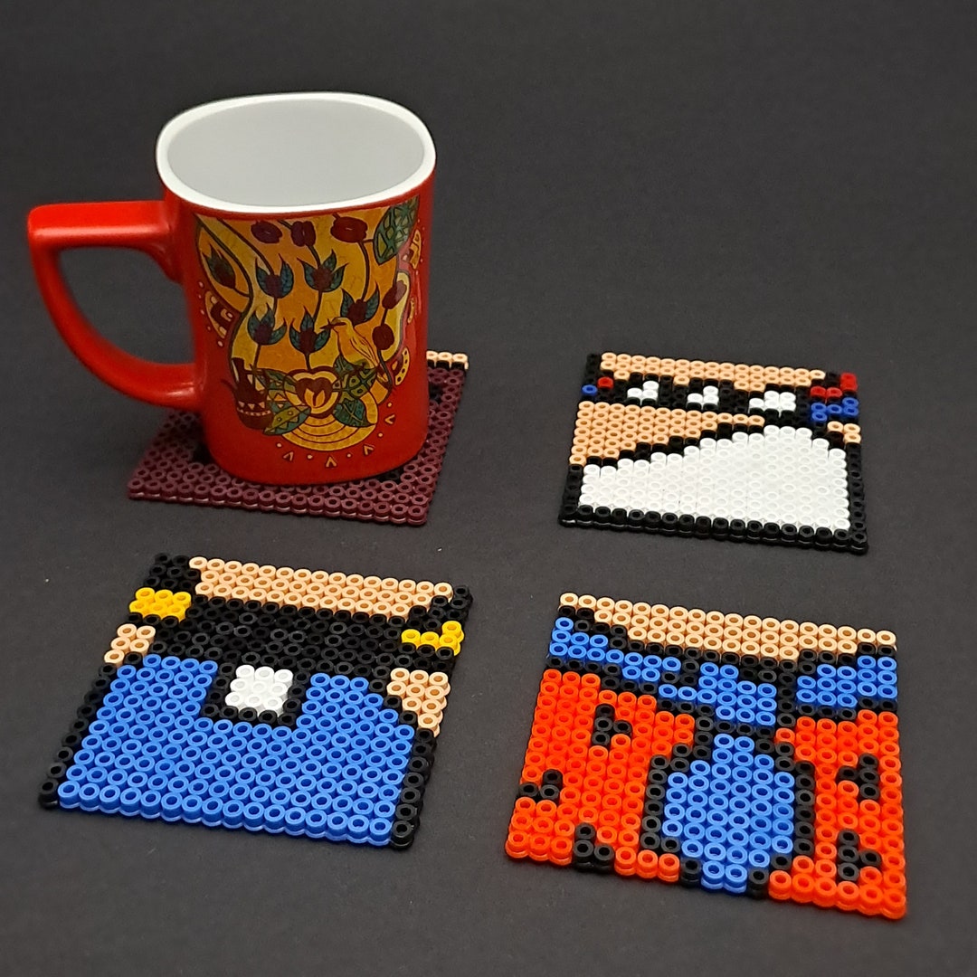 Perler Beads Coasters. the Flintstones. Set of 4 Coasters. Pixel Art Etsy