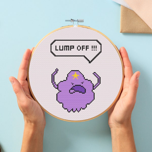 Lumpy Space Princess Cross Stitch Pattern for Beginners. Adventure Time Easy Cross Stitch Pattern. Cartoon Cross Stitch Pattern