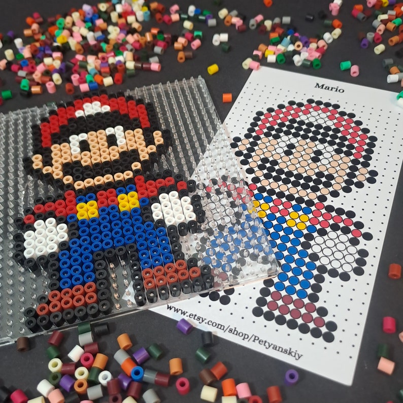 Mario Perler Beads Kit DIY . Pixel Art Hama Beads Fuse Beads Iron Beads