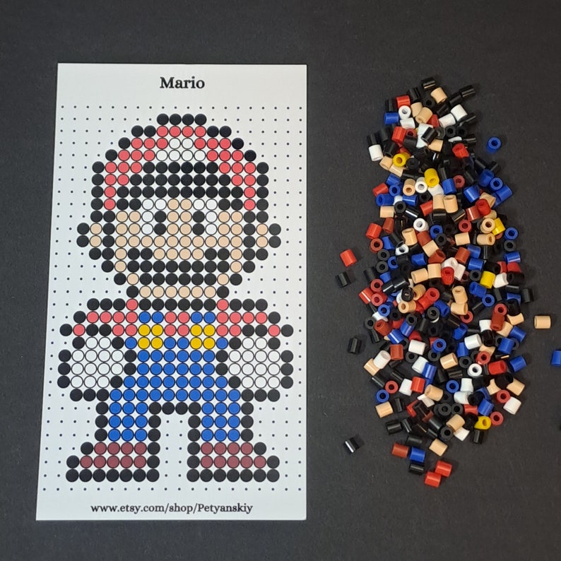 Mario Perler Beads Kit DIY . Pixel Art Hama Beads Fuse Beads Iron Beads