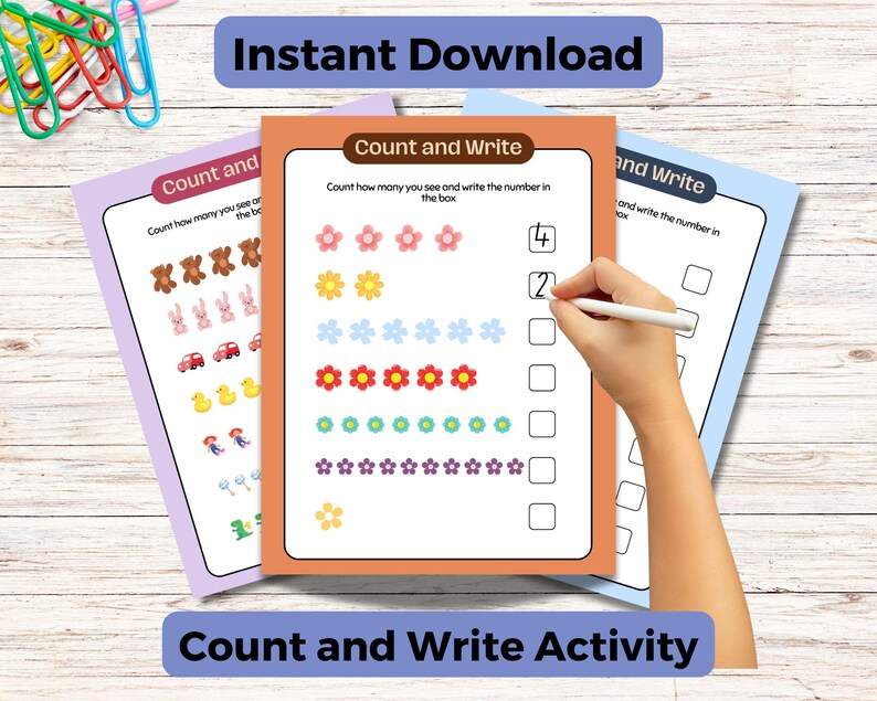 Count And Write Numbers Worksheet Preschool Kindergarten Math Count And Write Numbers Worksheet Preschool Kindergarten Math
