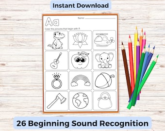 Alphabet Phonics Arbeitsblatt | Lauterkennungs-Färbung (Digitaler Download)