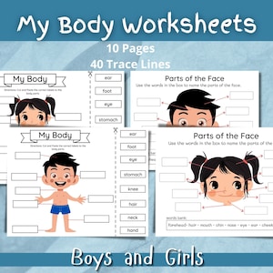 Body Parts Printable Activity: Matching Game & Worksheet (digital ...