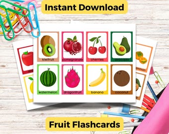 Vamos aprender sobre frutas! Flashcards para crianças