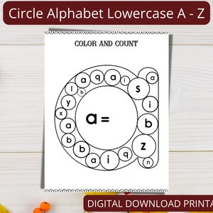 Color by Letter Arbeitsblatt a-z Großbuchstaben druckbare Kleinkindaktivitäten Vorschule Kindergarten Pre-K Homeschool Ressourcen Montessori Printable