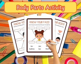 Hojas de trabajo con actividades sobre las partes del cuerpo humano para niños