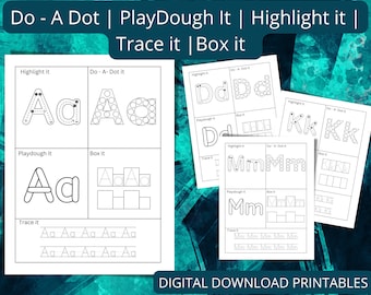 Preschool Alphabet Worksheets: Letter Sounds, Tracing, A-Z (Digital Download)