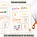 Number 1-20 Cut & Paste Activity: Montessori Preschool Worksheet ...