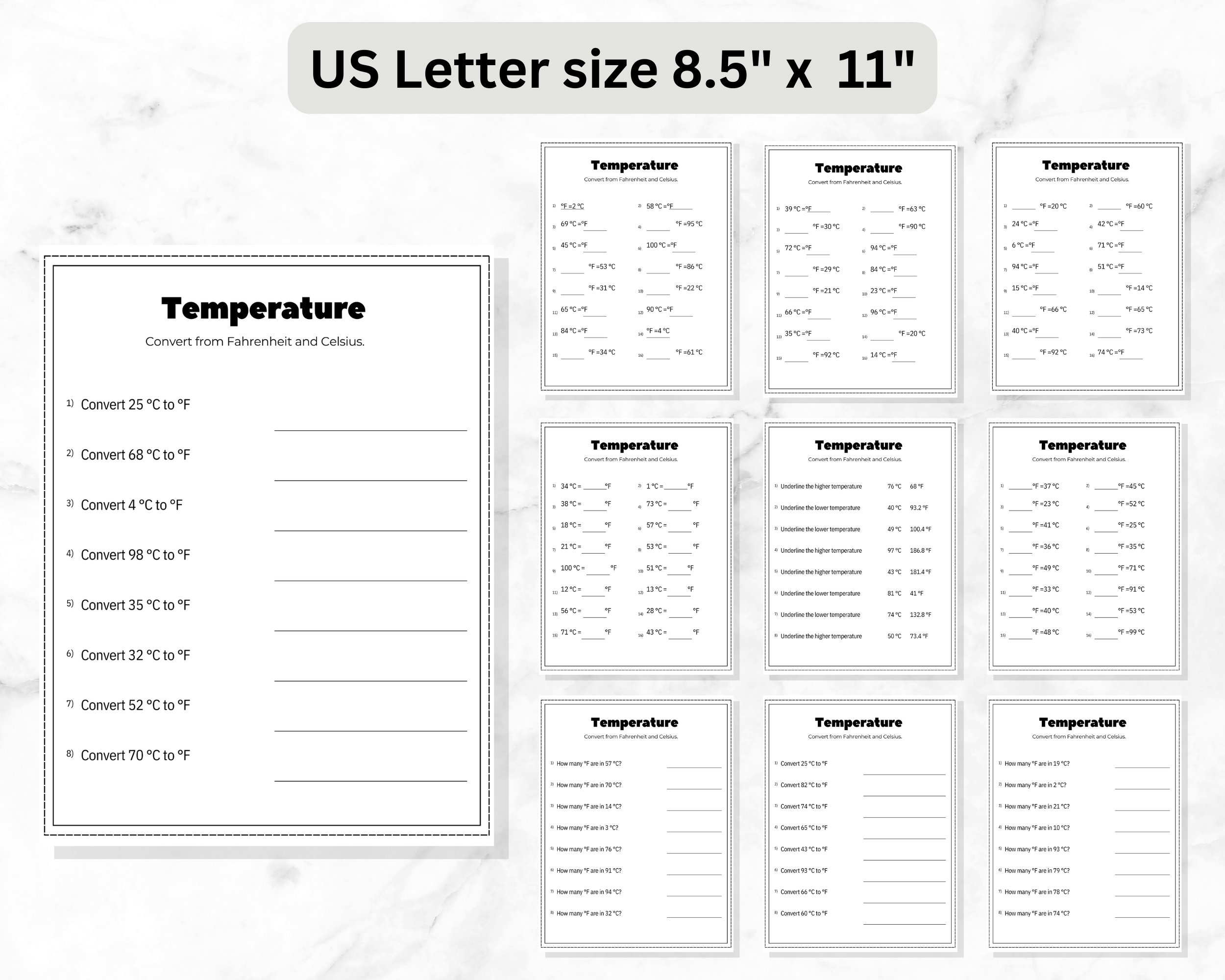 Converting Temperature Worksheets Fahrenheit and Celsius Worksheets Celsius  and Fahrenheit Temperature Practice Worksheet 