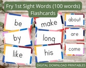 Fry's 100 Sight Words Flashcards | Kindergarten, Homeschool (Digital Download)