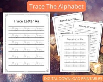 Arbeitsblätter zur Nachverfolgung des Alphabets für Kleinkinder: Schreibübungen für das Klassenzimmer (Digitaler Download)