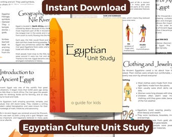 Ancient Egyptian Culture Unit Study for Kids | Fun History Worksheets & Activities | Printable Homeschool Resource