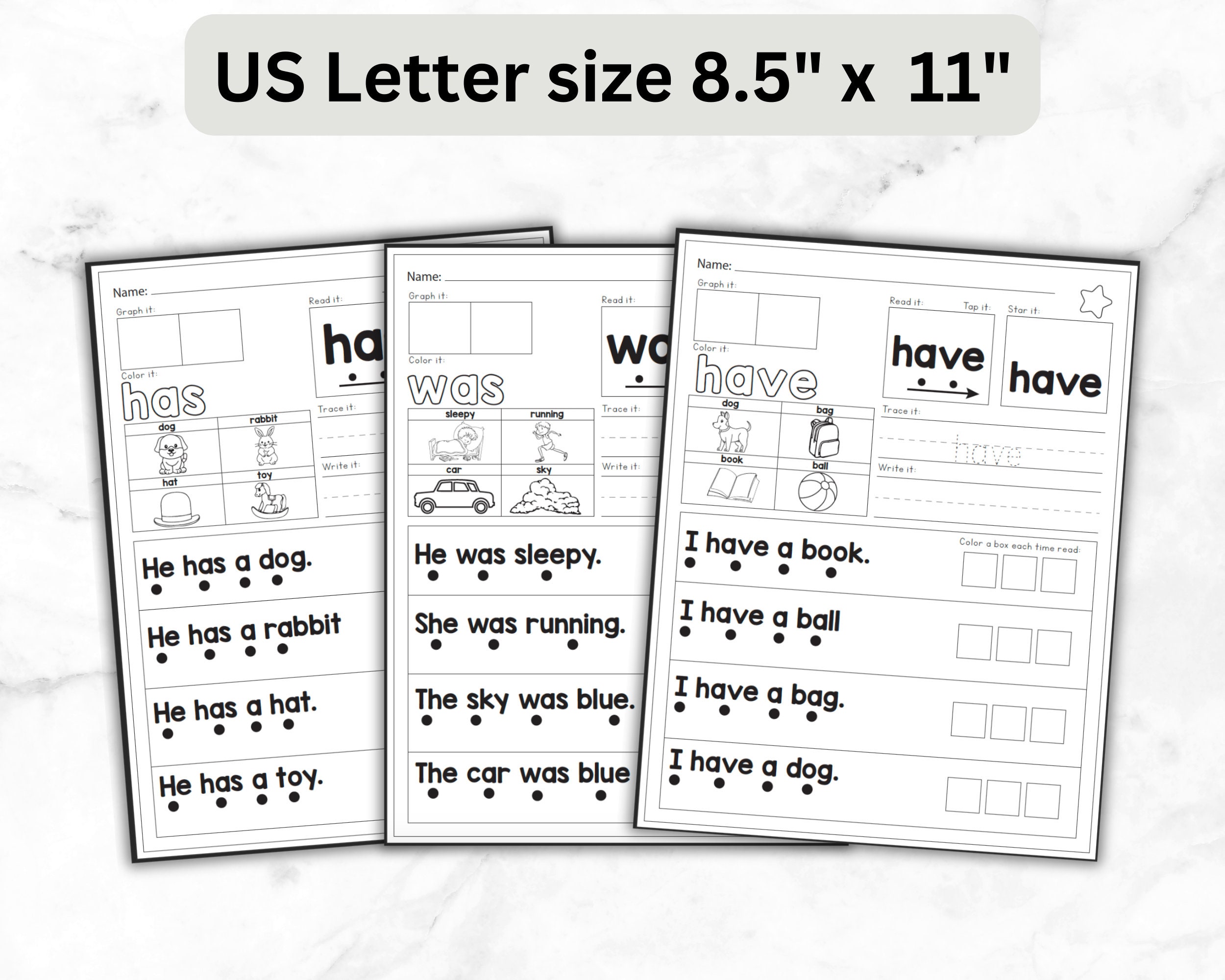 Sight Words Worksheet | Practice Reading | Sight Word Fluency | Word ...