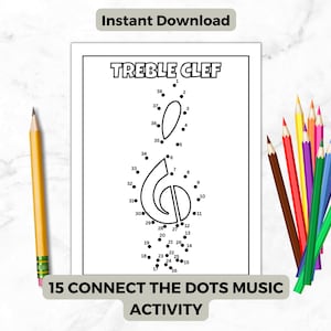 Music Symbols Connect the Dots Worksheets Activity | Identify Music Note Activity | Music Activity | Learn Music Basic | Digital Download
