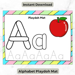 Alphabet Play Dough Mats | Playdoh Mats | Printable Play Dough Mats | Tracing Mat | Letter Formation | Homeschool Activities for Pre-K and K