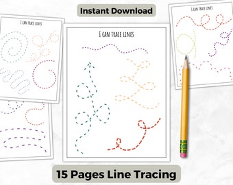 Line Tracing Practice | Motor Skill Worksheet (Digital Download)