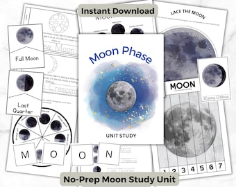 Moon Phase Study Unit | Printable Homeschool Science Activity (Digital Download)