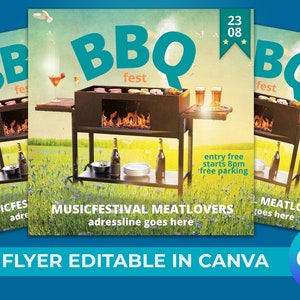 BBQ Flyer, bbq meat party Flyer, BBQ and Pool Party Invitations EDITABLE, Pool Invite, Summer Party Invitation, Digital