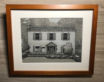 Custom Hand Drawn Home Portrait