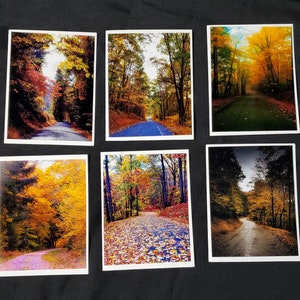 Biglietti d'auguri autunnali, Biglietti d'auguri sulle strade autunnali, Biglietti d'auguri autunnali, Biglietti d'auguri con i colori autunnali, Biglietti d'auguri ... sulle strade di campagna in autunno