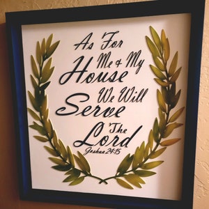 Christian wall art large, Inspirational quote wall art, Scripture home decor, spiritual home decor, Joshua 24:15 home decor, handmade decor,
