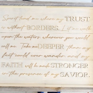 Song wall decor, Hillsong, spirit lead me, inspirational wall decor, worship song sign, worship song decor, Christian decor, Oceans lyrics