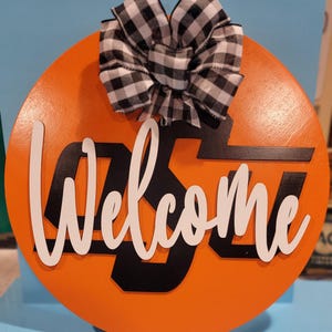 Oklahoma State Cowboys door hanger, Oklahoma State decor, OSU door hanger