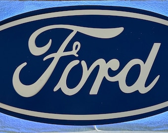 Ford Oval LED Backlit Sign | Garage Wall Decor | Man Cave Lighted Sign | Automotive Wall Art | Ford Gift