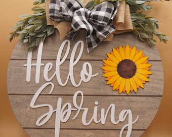 Front Door decor, Welcome Spring door decor, Welcome door hanger, Farmhouse welcome sign, 3D welcome door hanger, Housewarming gift
