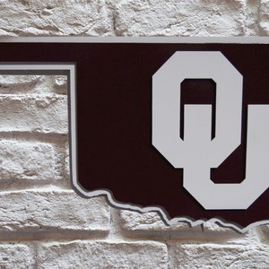 Oklahoma Sooners, 3D wall art, OU football, State of Oklahoma, Boomer Sooner, Oklahoma,