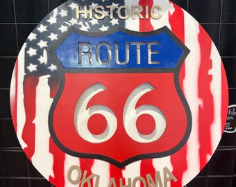 Route 66 LED wall decor, Route 66 wall decor, LED wall art, Route 66 decor, Historic Route 66 decor