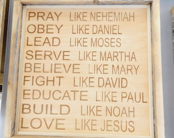 Religous wall art, Jesus, Love like Jesus, Bible, David, Moses,