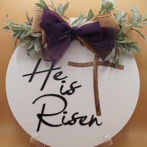 Front Door Decor, Christian door decor, He is Risen door hanger, Door hanger, door decor, home decor, Easter, Door decor, Front door wreath