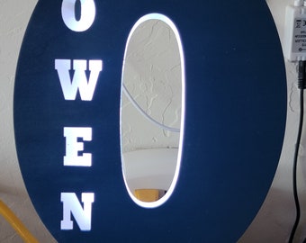 Lamp, great for Kid's rooms.  Simple design that can function as a bedside lamp or a nightlight.  Lights are mutli-functional to add fun