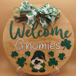 St. Patrick&#39;s Day Front Door Decor, Welcome Gnomies, Luck of the Irish, front door decor, irish, St. Patty&#39;s day, leprechaun door hanger