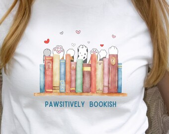 Bookish Cat Shirt, Library Shirt, Book Nerd Shirt, Cute Reading Shirt, Booktrovert Shirt, Bookish Gifts, Cat Mama Shirt, Cat Humor Tee