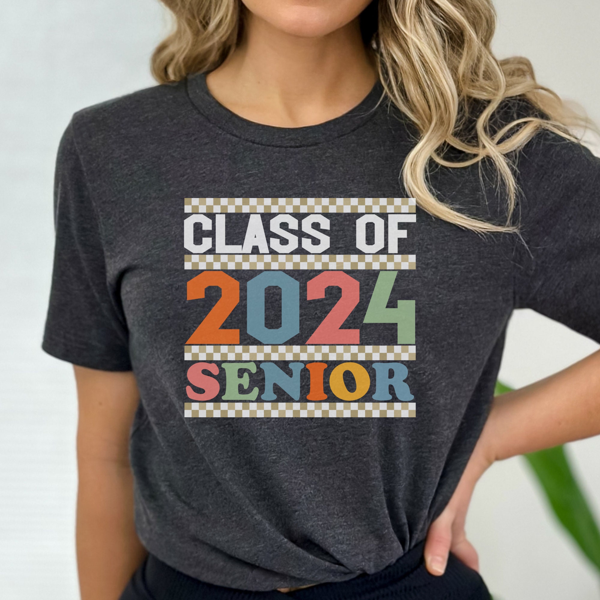 Senior Shirt 2024, Class of 2024, Back to School, Checkerboard Shirt