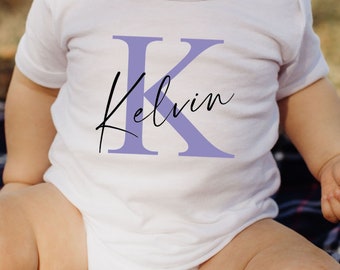 Personalized Baby Bodysuit: Custom Name Initial,  Blend