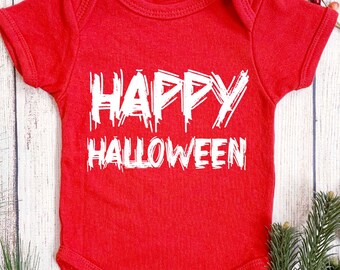 Happy Halloween Youth Shirt, Halloween Graphic Toddler Shirt, Spooky Season, Halloween Party, October Gift, Fall Halloween Bodysuit