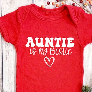 Auntie Is My Bestie Baby Bodysuit Bodysuit, Aunt Baby Gift Bodysuit, Baby Shower Gift, Funny Auntie Baby Bodysuit Bodysuit, Gift From Aunt