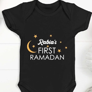 Custom My First Ramadan Gift Bodysuit, Personalized Ramadan Eid Gift for Baby, 1th Ramadan Baby Bodysuit, Custom Ramadan Gift Toddler Shirt