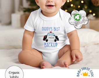 Daddy's Backup Infant Bodysuit, Police Baby Clothes, Baby Bodysuit, Baby Police Shirt, Kids Police Car Tee, Cute Police Car Toddler Shirt