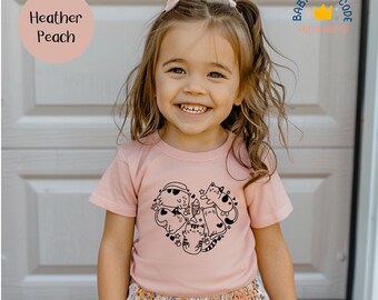 Cute Cat And Toddler Tshirt, Cat Fish Gift Baby Bodysuits, Cat Lover Youth Shirts, Cute Curious Cat Toddler Shirts, Paw Print Baby Bodysuit