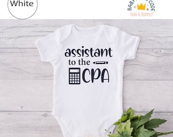 Accountant Baby Bodysuit: CPA Assistant, Calculator Design