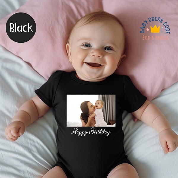 Custom Photo Baby Bodysuit: Personalized Birthday Gift